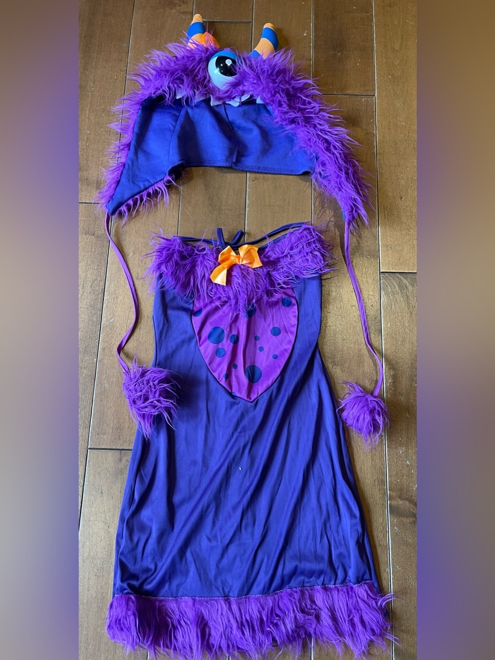 Monster inc Halloween costume Avenue Purple Feather-Trim Dress size M